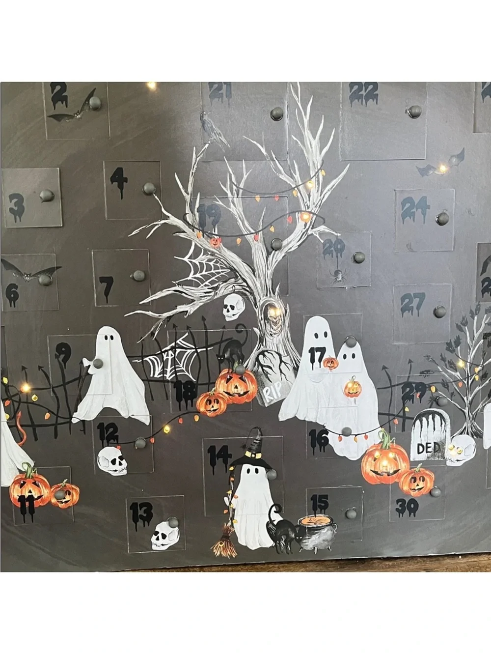NWT Pottery Barn Extra Large Halloween Countdown Advent Calendar 24x7x3